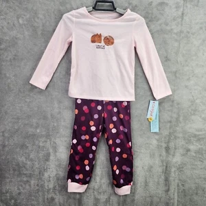 Girls 2pc Purple & Pink Cat Pajama Set Loafin' Around Long Sleeve Size XS (4/5) - Picture 1 of 13