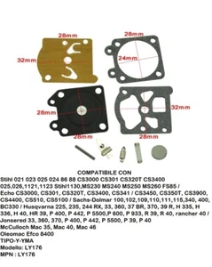KIT MEMBRANA CARBURATORE WALBRO K11 WAT STIHL ECHO HUSQVARNA McCULLOCH K10 K20 - Foto 1 di 19