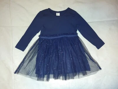 Vestido de niña H&M azul marino brillante tul Navidad 12 meses vacaciones cumpleaños Foto 1 de 3