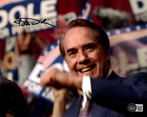 BOB DOLE SIGNED AUTOGRAPHED 8x10 PHOTO PRESIDENTIAL CANDIDATE KANSAS BECKETT BAS Cover