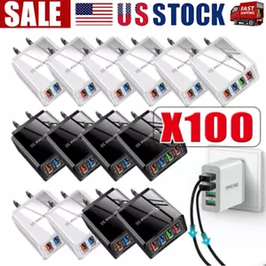 US 4 Port Fast Quick Charge QC 3.0 USB Hub Wall Home Charger Power Adapter Lot - Picture 1 of 9