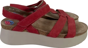Munro Sandali donna rosso scamosciato ginepro slingback plateau - 7,5 - Foto 1 di 8