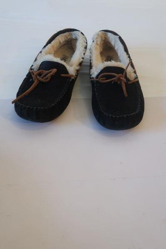 Mocassini mocassino donna Ugg nero pelle scamosciata shearling 9 *