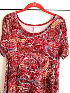 Pop Young Red Paisley Summer Sheath Style A-Shape Dress Size M - Picture 1 of 23