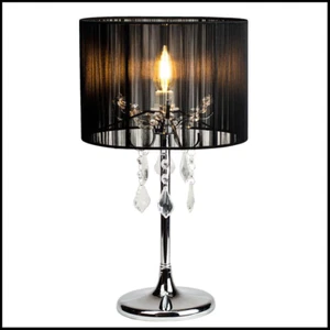 Lexi Lighting Paris Crystal Table Lamp - Black - Picture 1 of 7