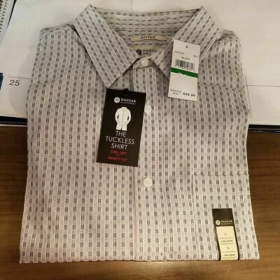 Camisa Haggar Para Hombre Sin Tacolas Manga Larga Cuello Abotonado Pequeña Foto 1 de 2