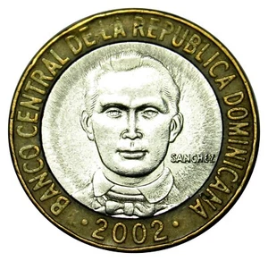 Dominican Republic 5 Pesos coin 2002 KM#89 bimetallic (a1) - Picture 1 of 2