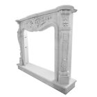 Fireplace Classic IN Marble Carrara With Decoration Louis XVI L.59 1/8in