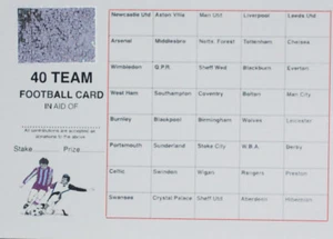 FOOTBALL SCRATCH CARDS 40 Team FUND raiser Scratch Panel (other sizes available) - Picture 1 of 5