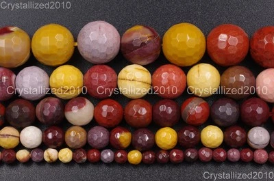 Cuentas redondas facetadas de piedras preciosas de jaspe moukaite natural 4 mm 6 mm 8 mm 10 mm 12 mm 15" Foto 1 de 4