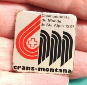 Ski Thema Pin Championnats du Monde de Ski Alpin 1987 Crans Montana 1 inch tall - Bild 1 von 5