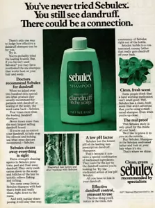 1977 Vintage Print Ad You've never tried Sebulex You still see dandruff Shampoo - Picture 1 of 2