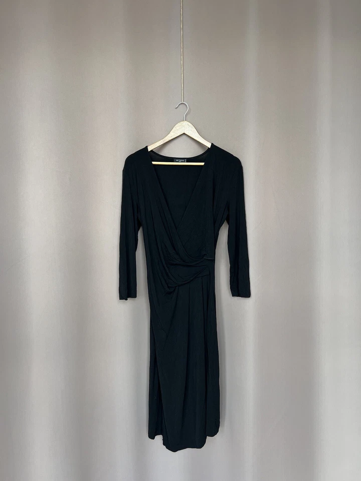 Maxi Vestido Etro Milano Cuello en V Mujer Talla 48 Negro Viscosa/Seda Manga Larga Foto 1 de 4