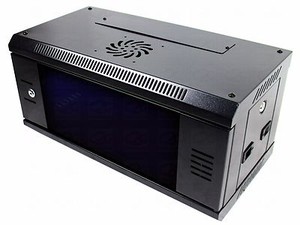 4U 19" Black Network Cabinet Data Comms Wall Rack, Patch Panel, Switch, PDU LAN.