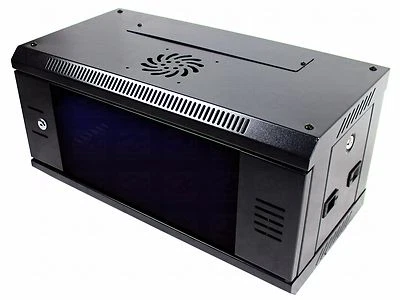 4U 19" Black Network Cabinet Data Comms Wall Rack, Patch Panel, Switch, PDU LAN. - Image 1 of 4