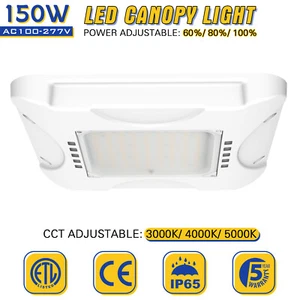 150W LED Baldachin Leuchte Dämmerung bis Morgengrauen für Tankstelle Carport Lampe (5000/4000/3000K) - Bild 1 von 12