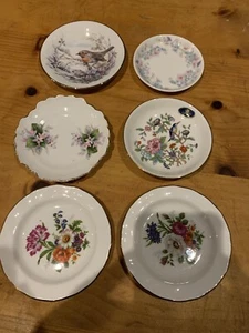 Set of Six Vintage Porcelain Pin Dishes - Aynsley Wedgwood Etc - Picture 1 of 8