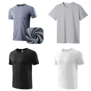 Short Sleeve Ice Silk New Mesh Breathable Sports Quick-Drying Stretch T-shirt - Picture 1 of 13