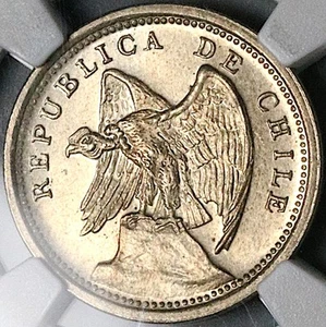 Moneda Estado Como Nueva Santiago 1940 NGC MS 64 Chile 10 Centavos Pájaro Cóndor (25070601C - Imagen 1 de 6