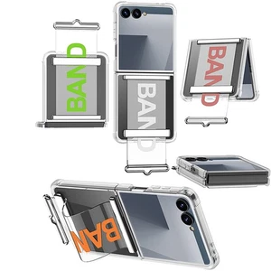 Shockproof Transparent Stand Case w/ Clear Wrist Band For Samsung Z Flip 7/6/5 - Picture 1 of 14