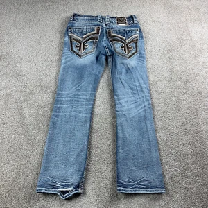 Rock Revival Jeans Mens 32 Blue Esteban Slim Boot Cut Skater Hiphop Cowboy 32x30 - Picture 1 of 15