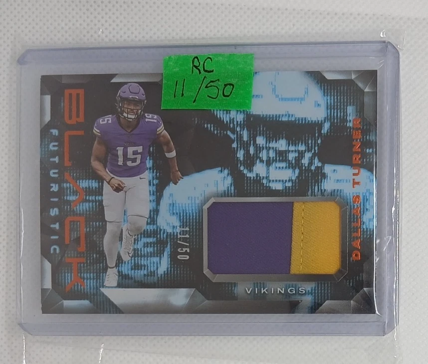 2024 Panini Black Futuristic #F-DTR  11/50 Dallas Turner Rookie RC Patch Vikings - Image 1 of 3