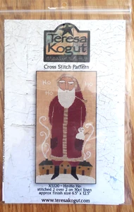 NEW  Teresa Kogut Cross Stitch Chart #XS120  "Ho Ho Ho" Santa  count 102wx200h - Picture 1 of 3
