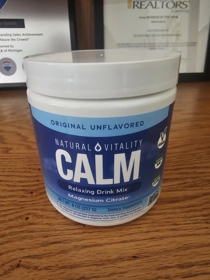 Suplemento de magnesio Natural Vitality Calm en polvo sin sabor 8 oz caducidad 01/2028 Foto 1 de 3