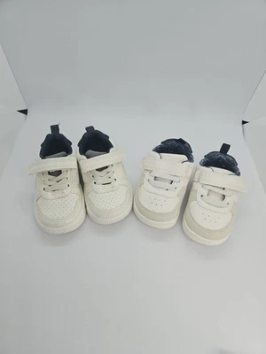 Carter’s Baby Boy Blue And White Sneakers Size 4M 2 Pairs Of Shoes - Image 1 of 4