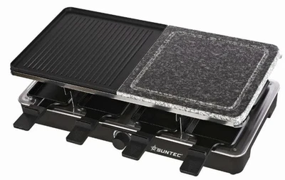 Suntec Raclette für 8 Personen Naturstein Party Tischgrill 8 Pfännchen 1400W - Bild 1 von 3