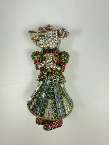 Heidi Daus Signed Christmas Critter Mouse Pin Brooch - Foto 1 di 10