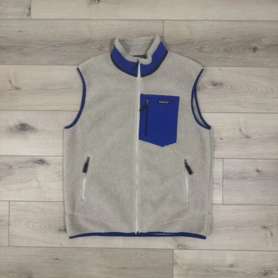 Chaleco Patagonia Retro-X Para Hombres XL Cremallera Completa Pila Profunda Vellón Avena Azul Foto 1 de 4