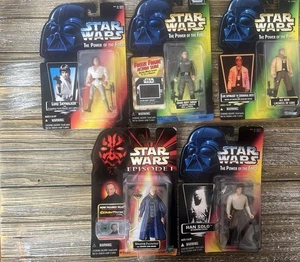 Lot 5 Vintage 1990s Kenner Star Wars Action Figures Toys Luke Han Solo Palpatine - Picture 1 of 6