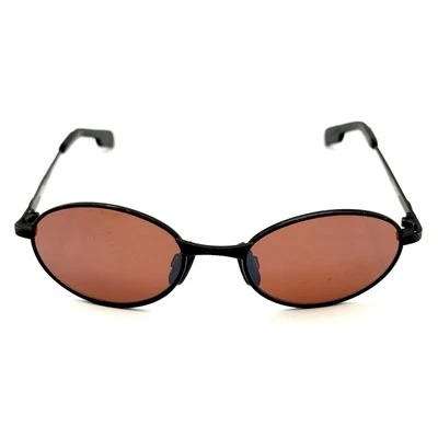 Óculos de sol Foster Grant Ironman triatlo designer oval preto armação de metal laranja - Imagem 1 de 4