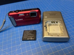 Panasonic Red LUMIX DMC-TS30 Waterproof Digital Camera - Picture 1 of 10