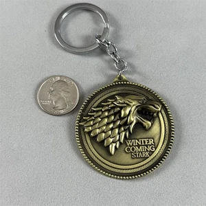 Game Of Thrones Winter Is Coming Stark House Wolf Keychain Key Ring #55743 - Picture 1 of 2