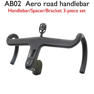 Carbon Fiber Road Bike Integrated Handlebar 28.6mm with Spacers/Brackets  - Image 1 of 4