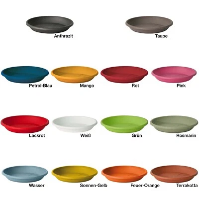 EURO3PLAST 14 Farben 21 Größen zur Wahl Untersetzer für Blumenkübel Garten Blumentopf Topf