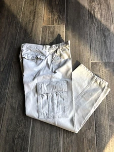VTG 90's Old Navy Sz 16 Wide Leg Cargo Khaki Pants - Picture 1 of 8