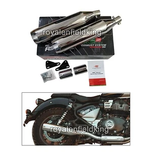Fit For Royal Enfield Super Meteor 650 Red Rooster SS Exhaust Silencer, Polished - Picture 1 of 8