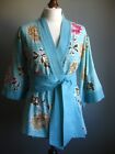 JOULES KIMONO 12 10 ROBE WRAP SPA dressing gown collar floral cotton japanese