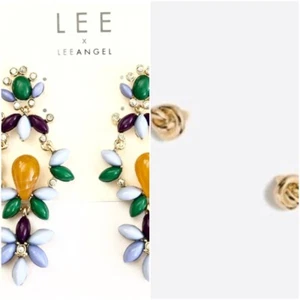 J.Crew Women's KnotStud Earrings NWT 22.50 EC726 Lee Angel Cabochon Earrings - Picture 1 of 6