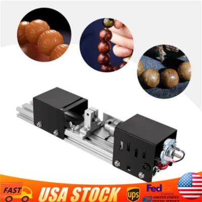 96W Mini Lathe Beads Polisher Machine 7 Gear Woodworking Cutting Rotary DIY Tool - Image 1 of 4