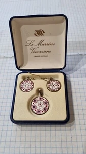 Italian Earrings, Pendant Le Murrine Veneziane Silver 925 Gilding , Murano glass - Picture 1 of 12
