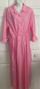 Women's Universal Thread Pink Cinch Waist Maxi Shirt Dress XL New - Picture 1 of 13