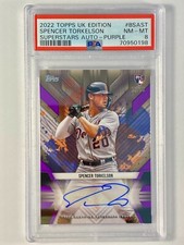 Spencer Torkelson Auto /50 RC 2022 Topps UK Edition Superstars Purple PSA 8