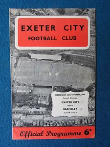 Exeter City v Barnsley 16/11/66 Programme - Picture 1 of 1