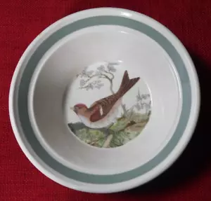 PORTMEIRION Vintage Birds of Britain Green Band RED POLL Cereal/Soup Bowl VGVC - Picture 1 of 7