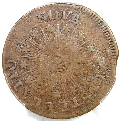 1786 Crosby 1-A R-6+ PCGS F 12 Pointed Rays Nova Constellatio Colonial Copper - Image 1 of 3