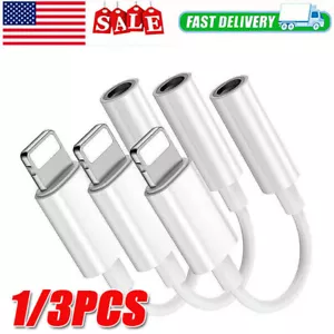 Adaptador de auriculares para iPhone conector convertidor de dongle de cable auxiliar de 8 pines a 3,5 mm - Imagen 1 de 10